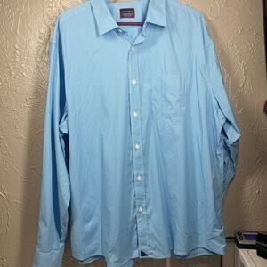 UntuckIt‎ Blue White Long Sleeve Button Up Check Business Career Shirt Mens 3XL